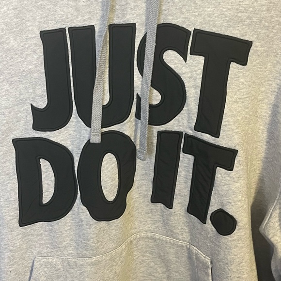 Y2K Nike “Just Do It” embroidered fleece hoodie size Large - Picture 2 of 7